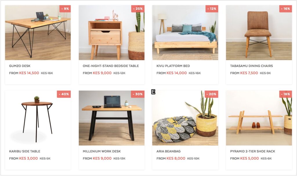 Lynk online furniture store in Nairobi